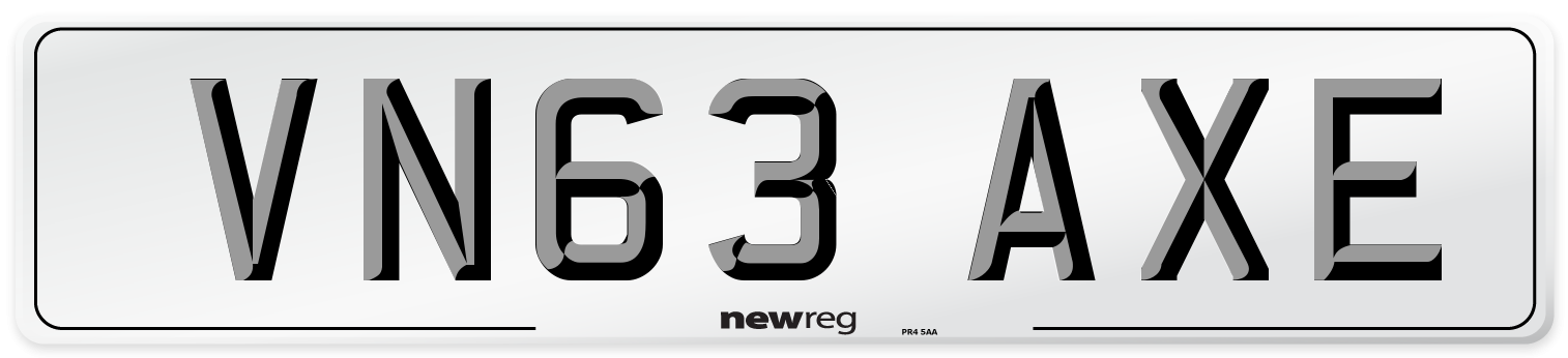 VN63 AXE Number Plate from New Reg